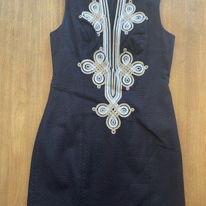 Lilly Pulitzer black and gold shift dress